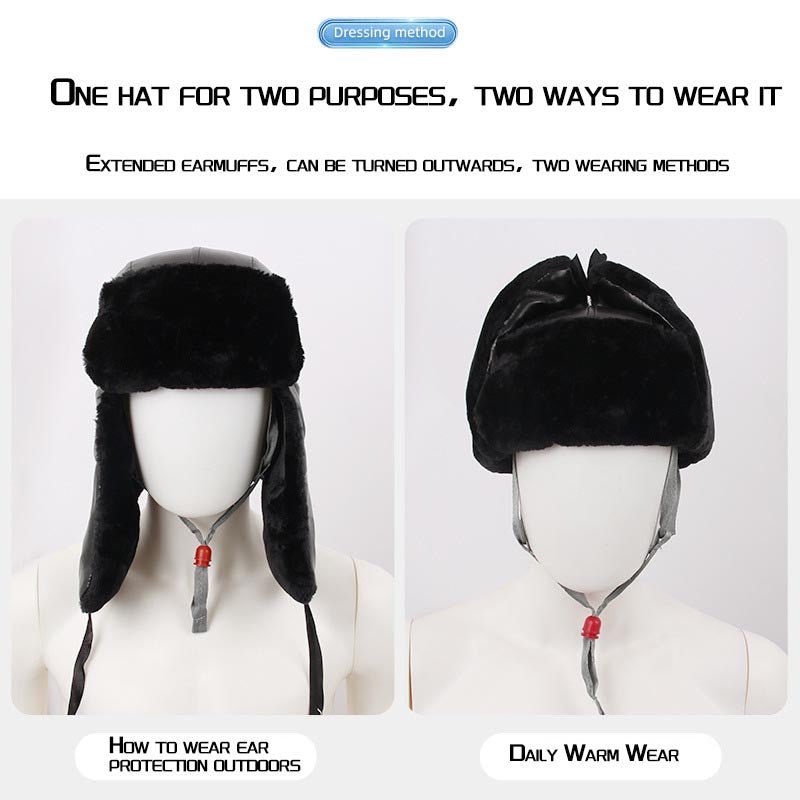 Product Name: Cold-Proof Cotton Hat - 4-Piece Mink Fur