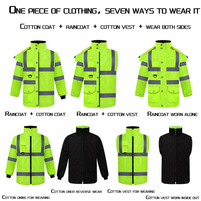 300D Oxford Cloth with PU Waterproof Layer Jacket (Reversible Design)