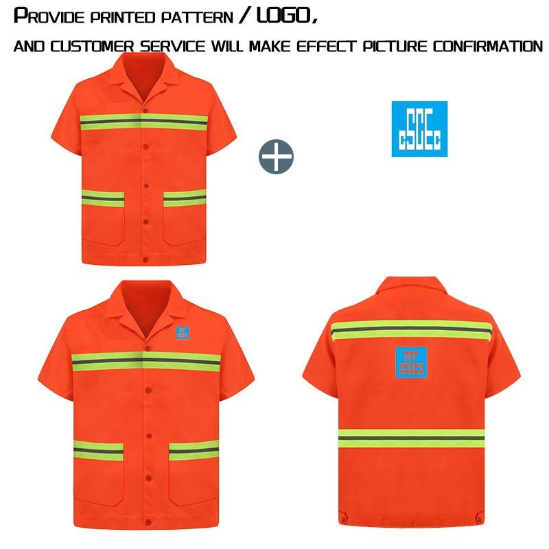 Short-sleeved suit-uniform (with reflective strips on pockets)