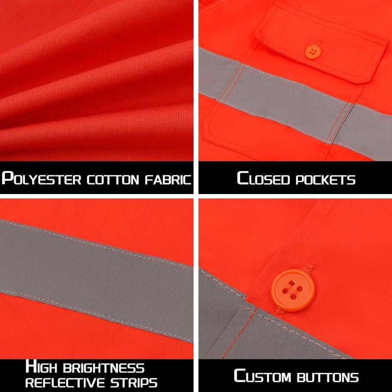 Long-sleeved work clothes-new polyester-cotton