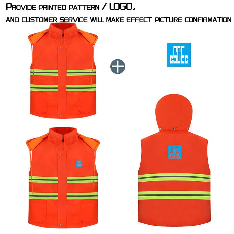 Cotton Vest - Workwear Fabric (Detachable Hood)